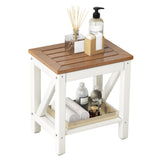 NNECW 2-tier Shower Bench with Storage Shelf for the Elderly & Disabled