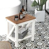 NNECW 2-tier Shower Bench with Storage Shelf for the Elderly & Disabled
