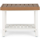 NNECW 2-Tier Waterproof Shower Bench with Storage Shelf & Anti-slip Pads