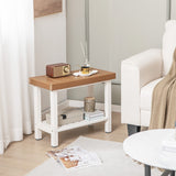 NNECW 2-Tier Waterproof Shower Bench with Storage Shelf & Anti-slip Pads
