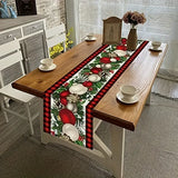 NNETM Red & Black Buffalo Check Plaid Christmas Table Runner