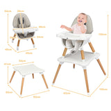 NNECW 5 in 1 Convertible Wooden High Chair for Babies
