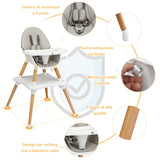 NNECW 5 in 1 Convertible Wooden High Chair for Babies