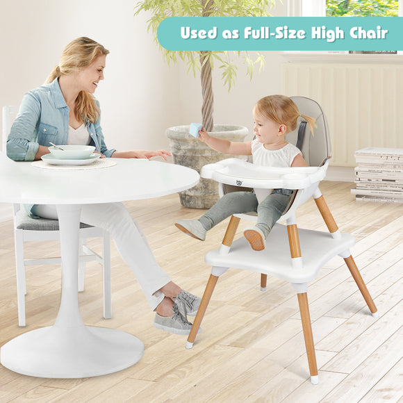 NNECW 5 in 1 Convertible Wooden High Chair for Babies