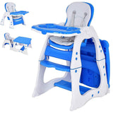 NNECW 3 in 1 Convertible Baby High Chair with Feeding Tray-Blue
