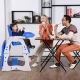 NNECW 3 in 1 Convertible Baby High Chair with Feeding Tray-Blue