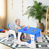 NNECW 3 in 1 Convertible Baby High Chair with Feeding Tray-Blue