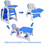 NNECW 3 in 1 Convertible Baby High Chair with Feeding Tray-Blue