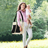 NNECW 3 in 1 Baby Bassinet Diaper Bag with Fitted Sheet