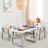 NNECW 3 Piece Kids Table and 2 Chairs Set with Storage Shelf