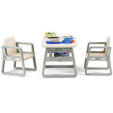 NNECW 3 Piece Kids Table and 2 Chairs Set with Storage Shelf