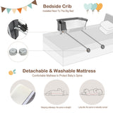 NNECW Adjustable Height Baby Bassinet Cot with Mattress & Carry Bag