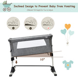 NNECW Adjustable Height Baby Bassinet Cot with Mattress & Carry Bag