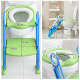 NNECW Potty Training Toilet Seat with Adjustable Step for Kids