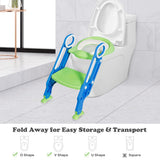 NNECW Potty Training Toilet Seat with Adjustable Step for Kids