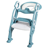 NNECW Height-Adjustable Foldable Potty Seat with Non-Slip Step for Kids Aged 2 to 7 Years Old-Green