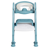 NNECW Height-Adjustable Foldable Potty Seat with Non-Slip Step for Kids Aged 2 to 7 Years Old-Green