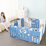 NNECW 14-Panel  Baby Fence with Safety Lock &  Educational Toys
