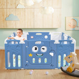 NNECW 14-Panel  Baby Fence with Safety Lock &  Educational Toys