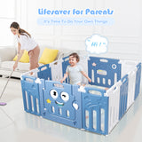 NNECW 14-Panel  Baby Fence with Safety Lock &  Educational Toys