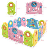 NNECW 14 Panel Baby Playpen with Safety Lock & Lovely Toys for Children