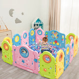 NNECW 14 Panel Baby Playpen with Safety Lock & Lovely Toys for Children