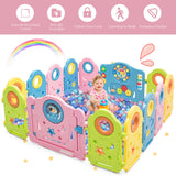 NNECW 14 Panel Baby Playpen with Safety Lock & Lovely Toys for Children