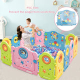 NNECW 14 Panel Baby Playpen with Safety Lock & Lovely Toys for Children