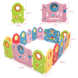 NNECW 16 Panel Baby Playpen with Safety Lock & Lovely Toys for Children