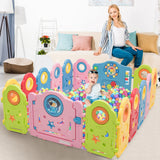 NNECW 16 Panel Baby Playpen with Safety Lock & Lovely Toys for Children