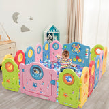 NNECW 16 Panel Baby Playpen with Safety Lock & Lovely Toys for Children