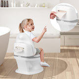 NNECW Realistic Potty Training Toilet with Built-in Wipe Compartment for Toddlers &amp Kids-Grey
