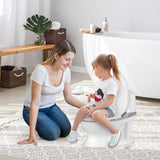 NNECW Realistic Potty Training Toilet with Built-in Wipe Compartment for Toddlers &amp Kids-Grey