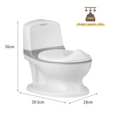 NNECW Realistic Potty Training Toilet with Built-in Wipe Compartment for Toddlers &amp Kids-Grey