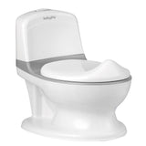 NNECW Realistic Potty Training Toilet with Built-in Wipe Compartment for Toddlers &amp Kids-Grey