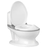 NNECW Realistic Potty Training Toilet with Built-in Wipe Compartment for Toddlers &amp Kids-Grey