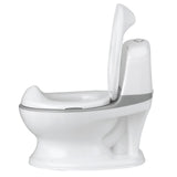 NNECW Realistic Potty Training Toilet with Built-in Wipe Compartment for Toddlers &amp Kids-Grey