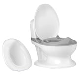 NNECW Realistic Potty Training Toilet with Built-in Wipe Compartment for Toddlers &amp Kids-Grey