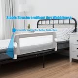 NNECW Foldable Baby Bed Rail for Toddlers with Soft Foam-Gray