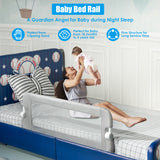 NNECW Foldable Baby Bed Rail for Toddlers with Soft Foam-Gray