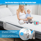 NNECW Foldable Baby Bed Rail for Toddlers with Soft Foam-Gray
