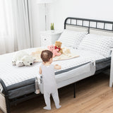 NNECW Foldable Baby Bed Rail for Toddlers with Soft Foam-Gray