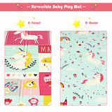 NNECW Foldable and Reversible Baby Play Mat with Non-Toxic Material for Indoor and Outdoor Use