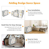 NNECW 16-Panel Foldable Baby Playpen with Safety Lock and Non-slip Foot Mats