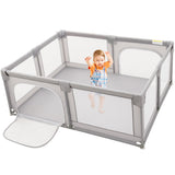 NNECW Kids Safety Play Yard Activity Center for Infants-Gray
