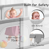 NNECW Kids Safety Play Yard Activity Center for Infants-Gray