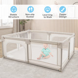 NNECW Kids Safety Play Yard Activity Center for Infants-White