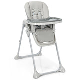 NNECW Baby Foldable Convertible High Chair with Adjustable Height Recline-Grey