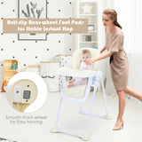 NNECW Baby Foldable Convertible High Chair with Adjustable Height Recline-Beige