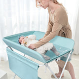 NNECW Portable Multi-purpose Diaper Station with Storage Rack and Adjustable Heights for Kids-Blue
